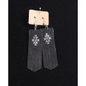 Just 1 Time® Ladies' Black Leather Earrings