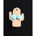 Just 1 Time® Ladies' Lg Round Turquoise Studs