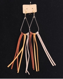 Just 1 Time® Ladies' Tri Color Long Fringe Earring