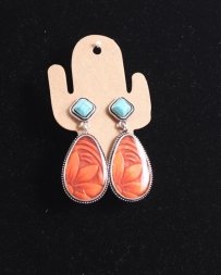 Just 1 Time® Ladies' Turquoise & Coral Dangle Earrings