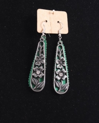 Just 1 Time® Ladies' Green Floral Dangle Earring