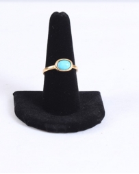 Just 1 Time® Ladies' Golden Turquoise Oval Ring