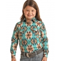 Rock and Roll Cowgirl® Girls' LS Geo Print Snap Shirt