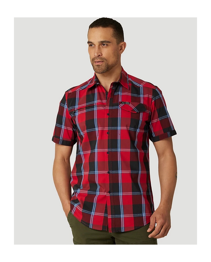 Wrangler Men s ATG Asymmetric Plaid Shirt Fort Brands