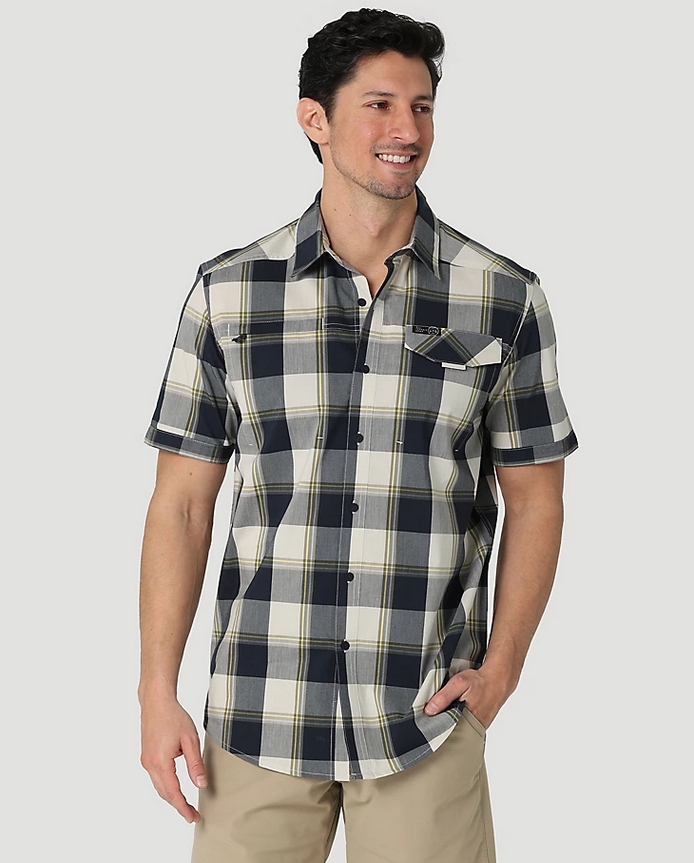 Wrangler® Men's ATG Asymmetric Plaid Shirt - Fort Brands