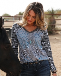 Cruel® Ladies' Animal Print Raglan