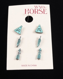 WYO-Horse Jewelry® Ladies' Set Of 3 Tribal Earrings