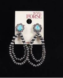 WYO-Horse Jewelry® Ladies' Dbl Loop Navajo Pearl Earring