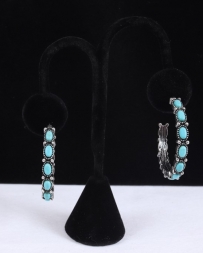 WYO-Horse Jewelry® Ladies' Turquoise Inlaid Hoops