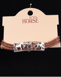 WYO-Horse Jewelry® Ladies' Brown Cord Horse Bracelet