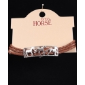 WYO-Horse Jewelry® Ladies' Brown Cord Horse Bracelet