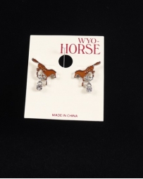 WYO-Horse Jewelry® Ladies' Firey Brown Horse Earrings