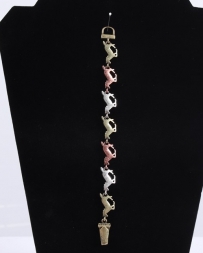 WYO-Horse Jewelry® Ladies' Tri Tone Running Horse Bracelet