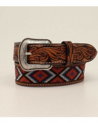 M&F Western Products® Men's Tooled Bead Inlay Belt