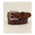 M&F Western Products® Men's Tooled Bead Inlay Belt