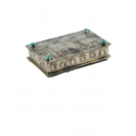 J. Alexander Rustic Silver® Stamped Horseshoe Box W/Turq