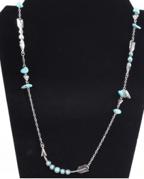 WYO-Horse Jewelry® Ladies' Arrow Chain Turq Chip Necklace