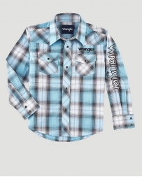Wrangler® Boys' Logo LS Plaid Shirt