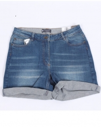 Volume Apparel® Ladies' Whisker Wash Denim Shorts