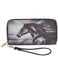 AWST International® Ladies' Black Horse Head Wallet