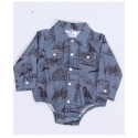 Boys' Infant LS Pearl Snap Onesie