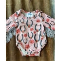 Girls' Infant Horseshoe/Rose Onesie