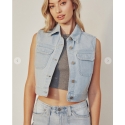 Kancan® Ladies' 90'S Crop Denim Vest
