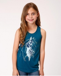 Roper® Girls' Blue Horse Tank