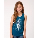 Roper® Girls' Blue Horse Tank