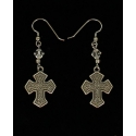Blazin Roxx® Ladies' Engraved Cross Earrings