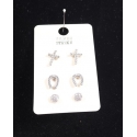 Silver Strike® Ladies' 3 Pair Earring Set