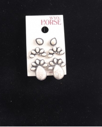 WYO-Horse Jewelry® Ladies' Lg Buffalo Stone Trio