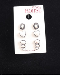 WYO-Horse Jewelry® Ladies' Sm Traditional Buff Stone Earrings