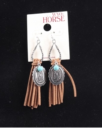 WYO-Horse Jewelry® Ladies' Horseshoe Concho Tassle Earrings
