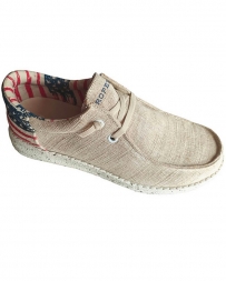 Roper® Men's Canvas Beige W/Flag Shoe