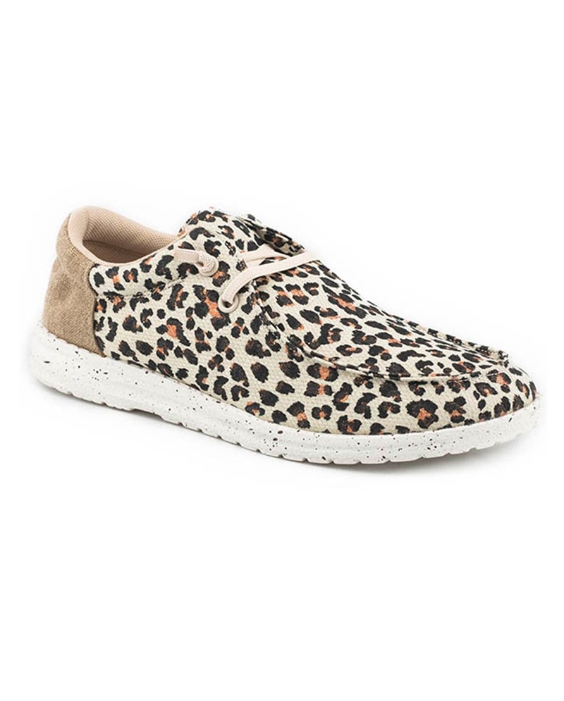 Roper® Ladies' Canvas Tan Leopard Shoe - Fort Brands