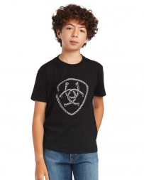 Ariat® Boys' SS Rope Shield Logo Tee