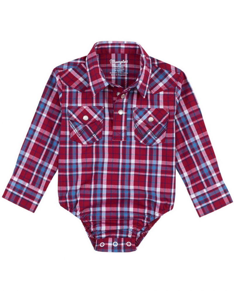 Wrangler® Boys' Infant LS Pearl Snap Onesie Fort Brands