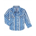 Wrangler® Boys' Inf/Tod LS Snap Print Shirt