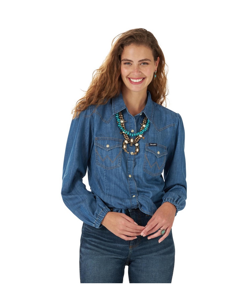 Wrangler Retro® Ladies' Vintage Denim Poet Shirt - Fort Brands