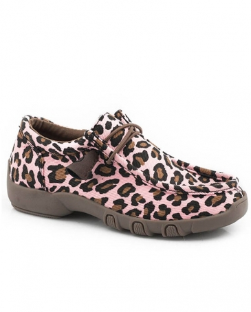 Roper® Girls' Canvas Pink Leopard Shoe