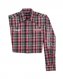 Wrangler® Men's LS Logo PBR Plaid Shirt