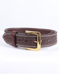 Texas Saddlery® Boys' Chocolate Spider Stamped Belt