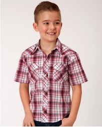 Roper® Boys' SS Plaid Snap Shirt