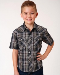 Roper® Boys' SS Plaid Snap Shirt