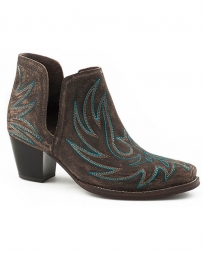 Roper® Ladies' Rowdy Shorty Snip Toe Brown