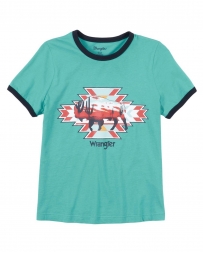 Wrangler® Ladies' SS Ringer Logo Tee