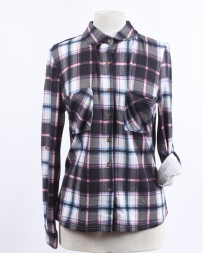 Ladies' Brushed Plaid Shirt Berry