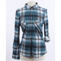 Ladies' Brushed Plaid Shirt Navy