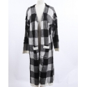 Ladies' Black & White Long Cardigan - Plus